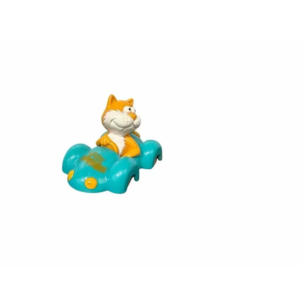 Vintage Hardee’s 1996 Animobiles Cat Car Orange White Cat Blue Car
